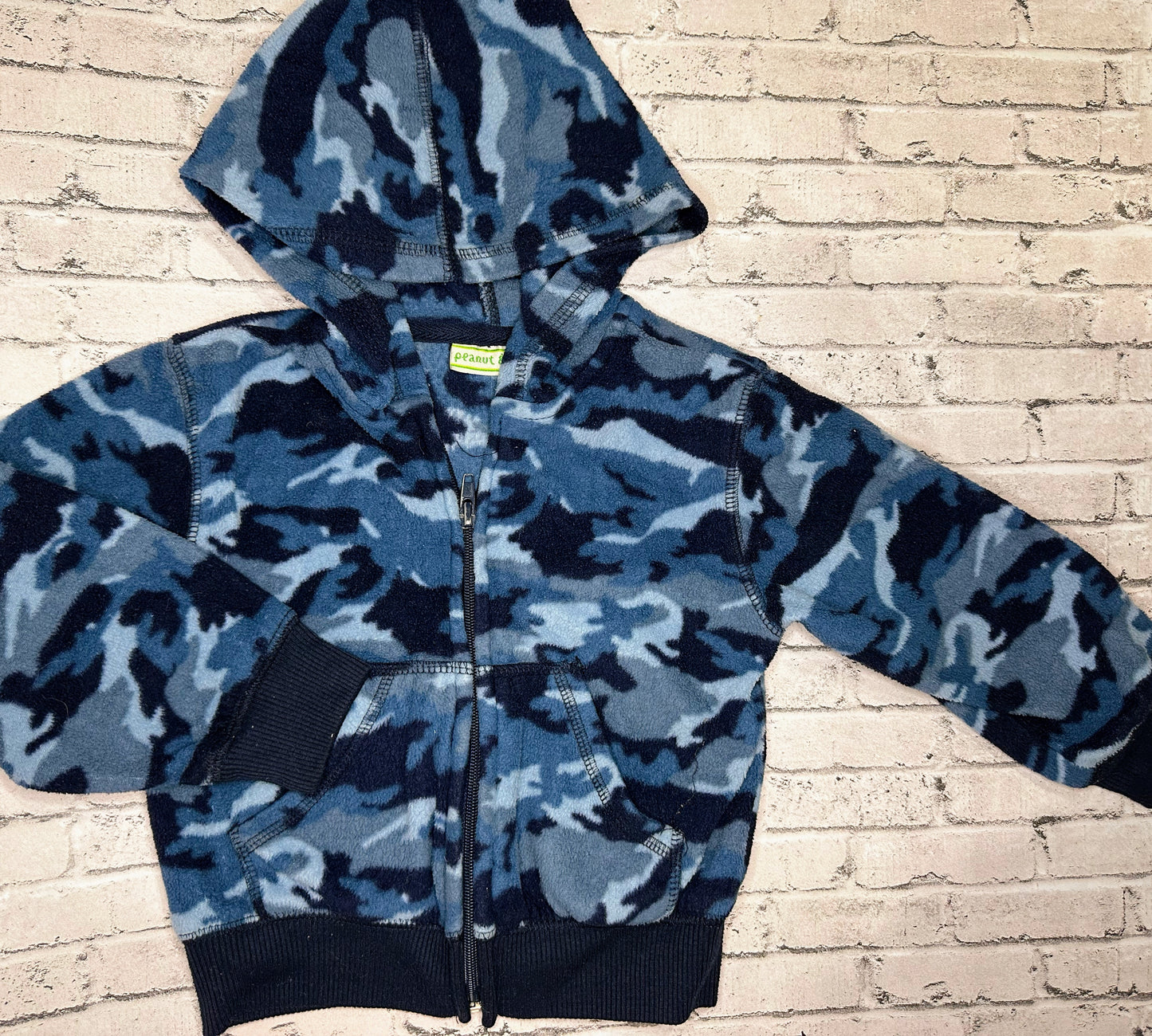 Peanut & Ellie: Fleece Blue Camo Full Zip- 2T