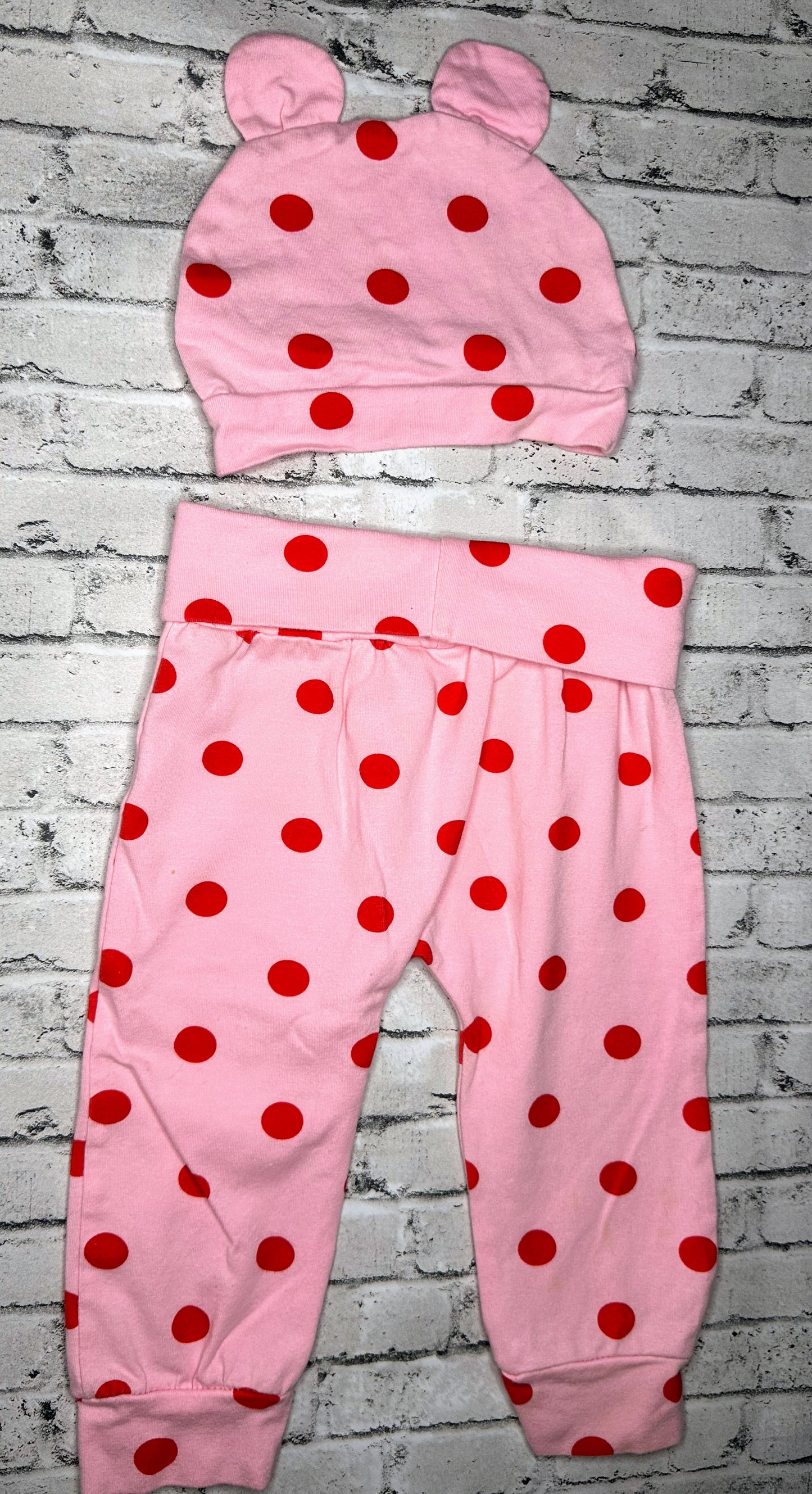2pc Pants + Hat Pink Set - 80UK (Estimated 12m)