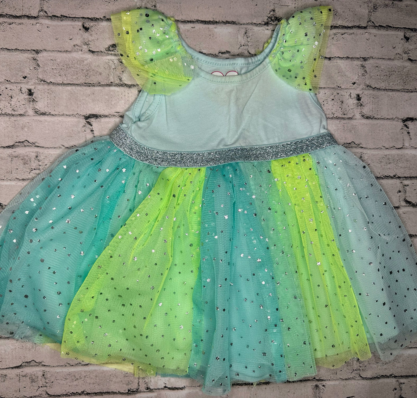 Children’s Place: Blue/Green Dress- 3/6m