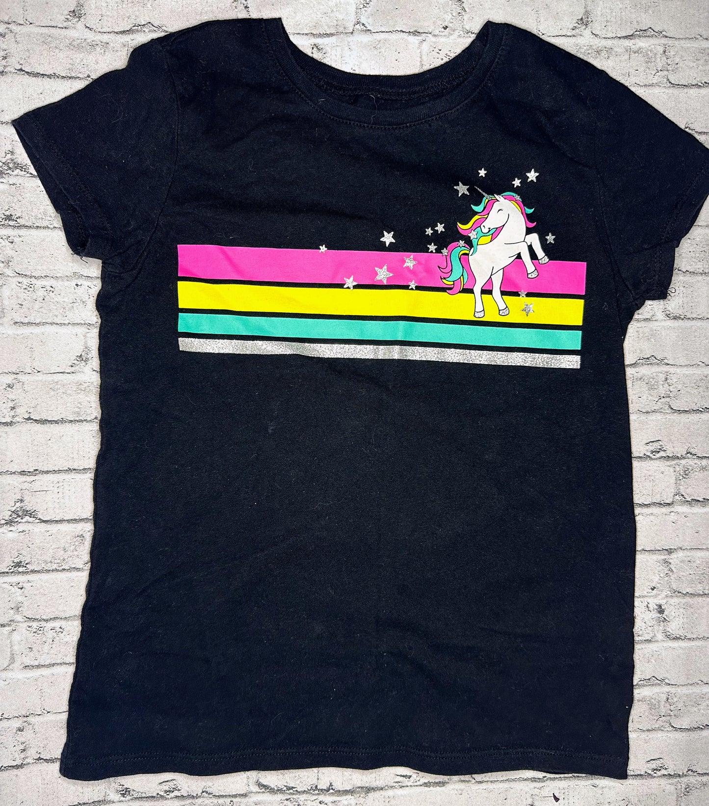 Children’s Place: Stripe Unicorn Tee- 7/8
