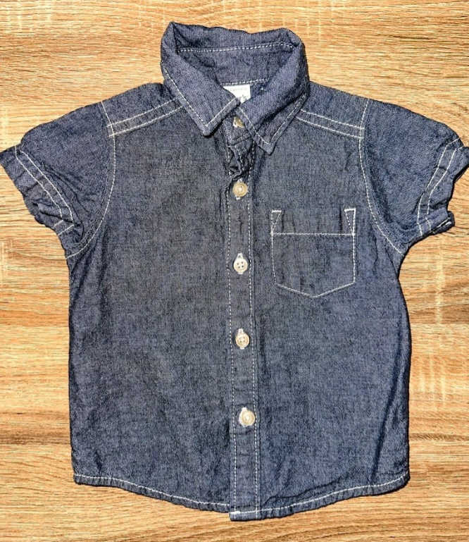 Carter's: Faux Denim Button Up Top- 3m