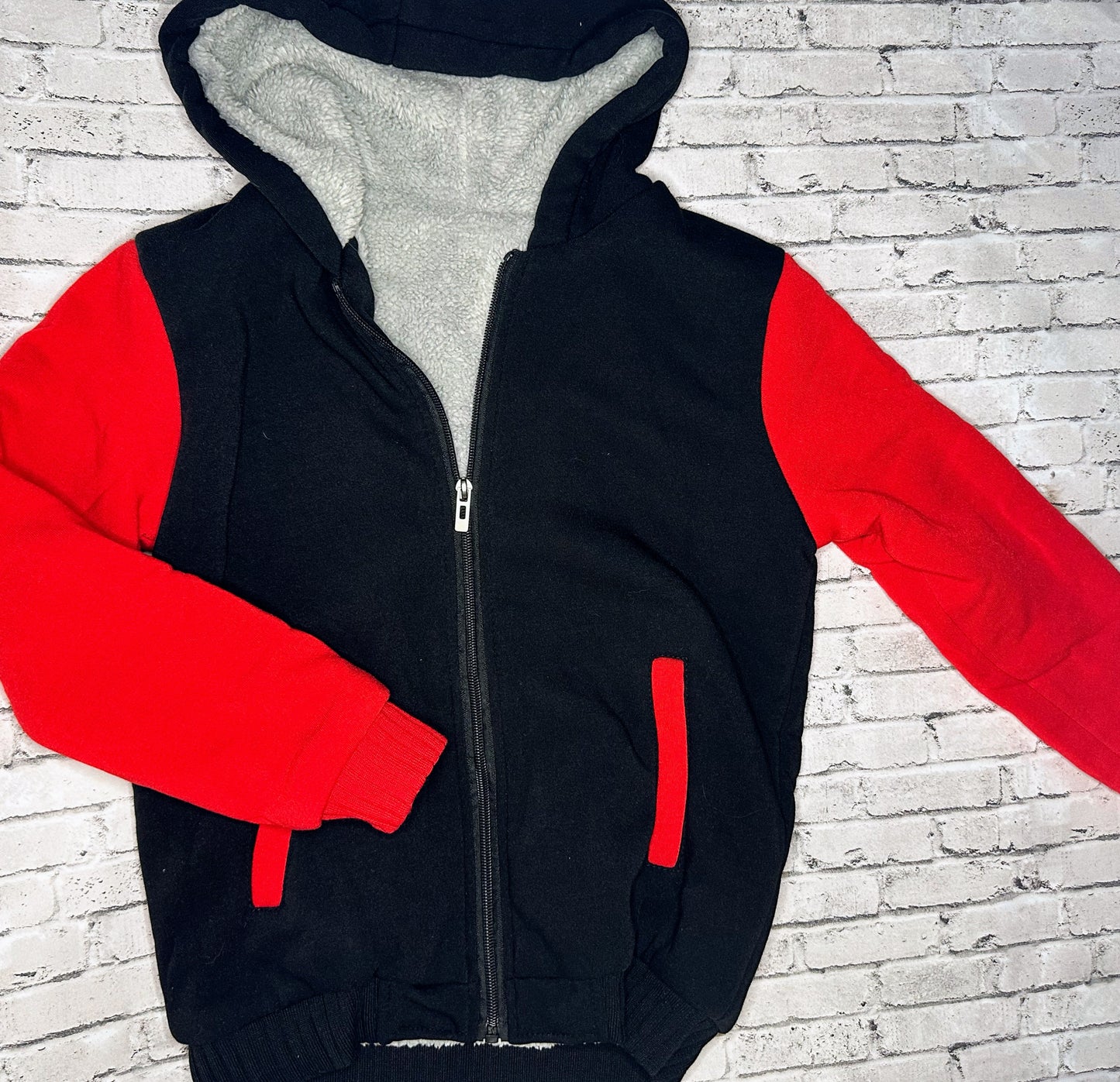 Black/Red Sherpa Full Zip - 12