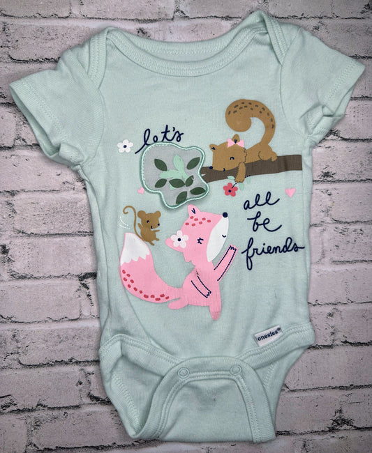 Gerber: “Let’s All Be Friends” Bodysuit -Newborn