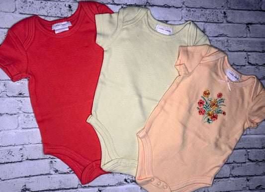 Laura Ashley: 3pk Bodysuits- 0/3m