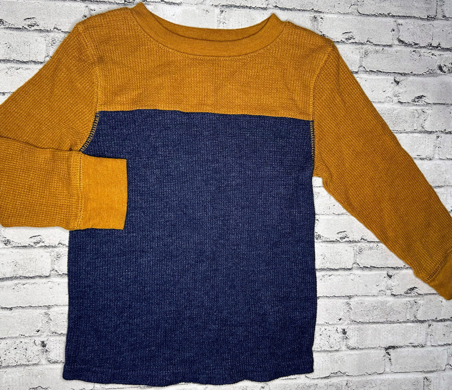 Cat & Jack: Navy/Gold Waffle Knit- 2T