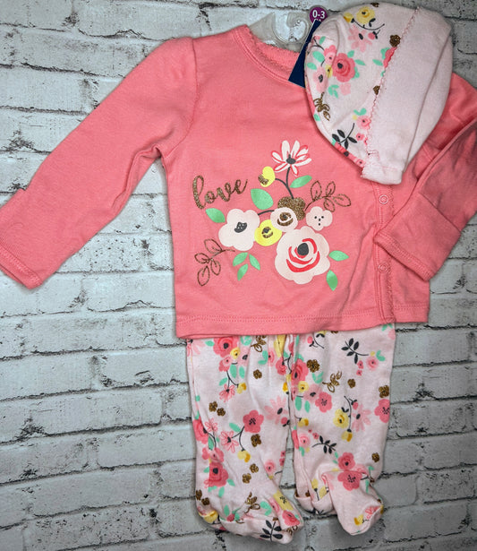 Gerber: 3pc Floral Set - 0/3m NEW!