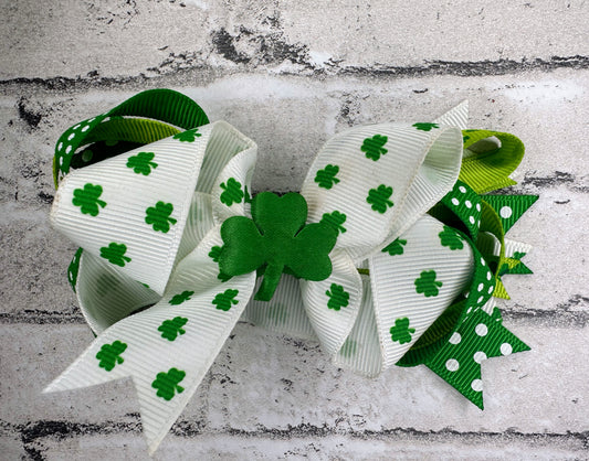 4” St. Patties Clip Bow