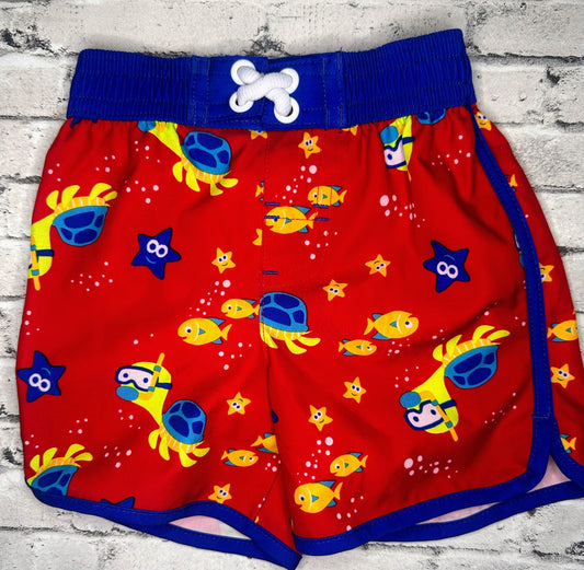 Wonder Nation: Sea Life Swim Shorts- 6/9m