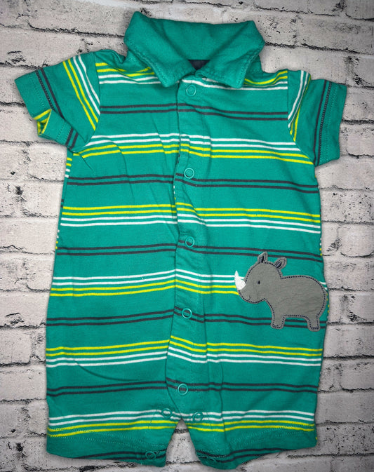 Child of Mine: Stripe Rhino Romper- Newborn