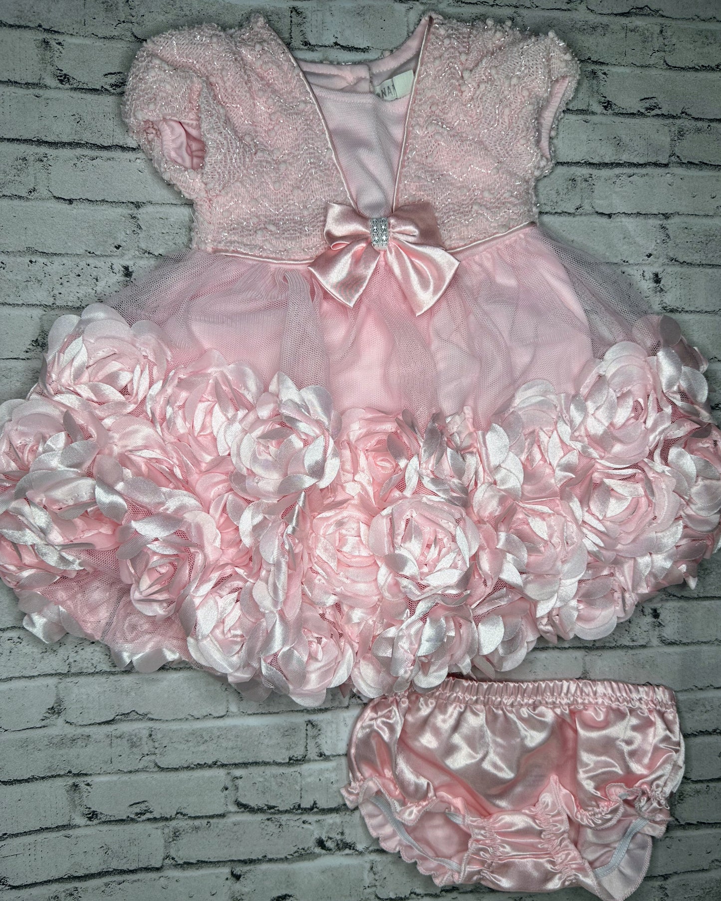 Nanette Baby: Pink Ruffle Dress- 3/6m