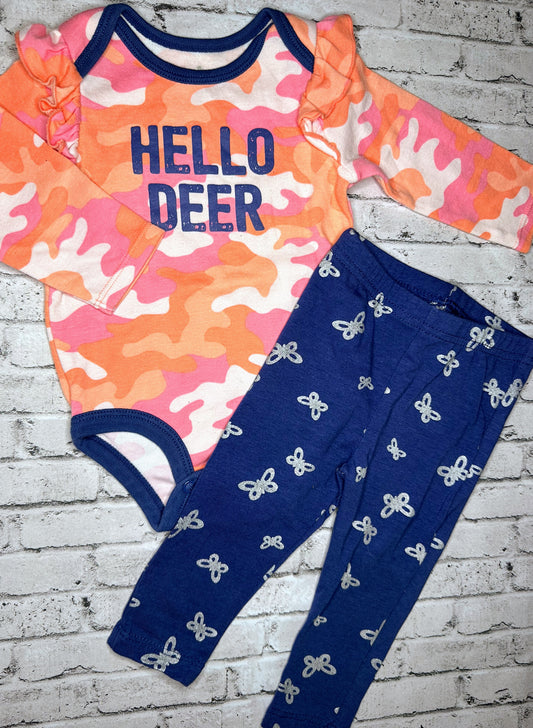 2pc “Hello Deer” Set- 3/6m