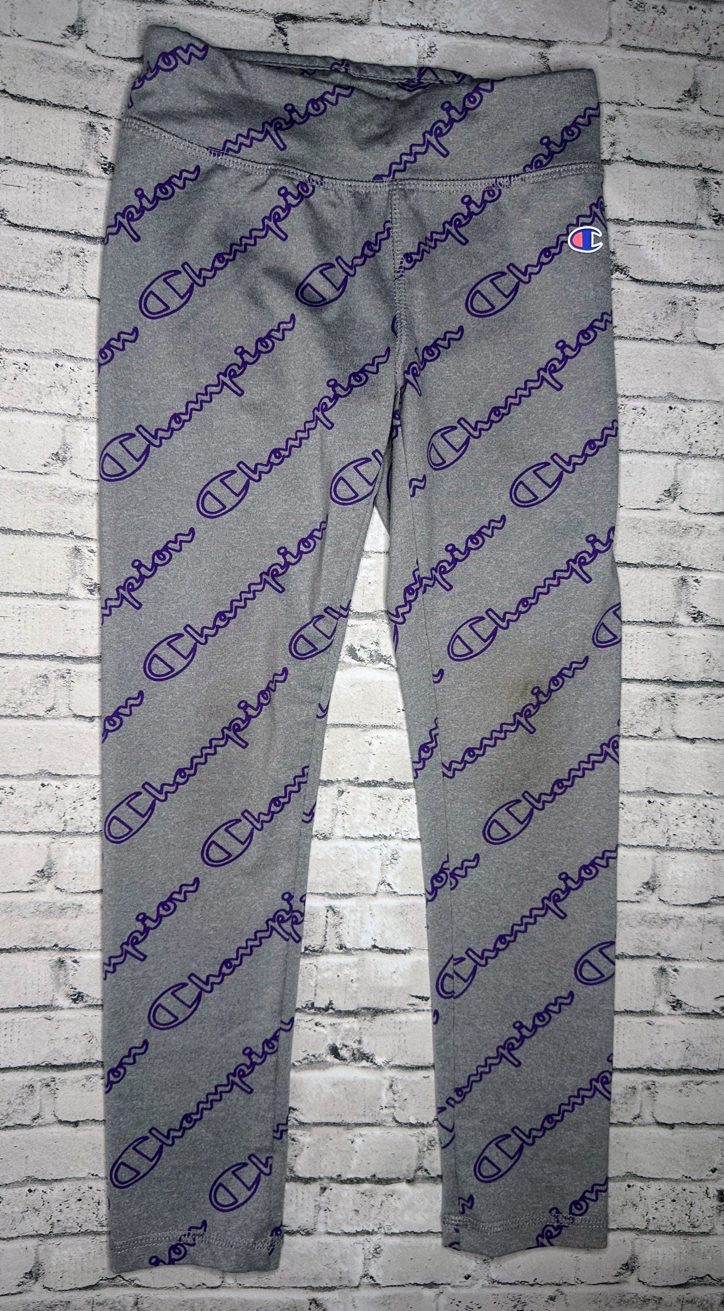 Champion: Purple/Gray Graphic Leggings- 5/6