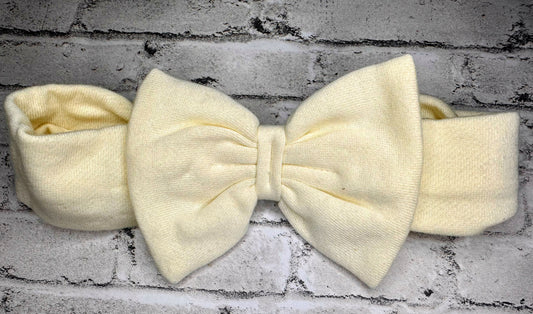 4” Cream Headband Bow - 12m+