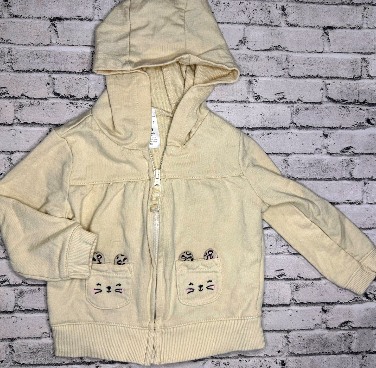 Carter’s: Cream Leopard Full Zip- 6m