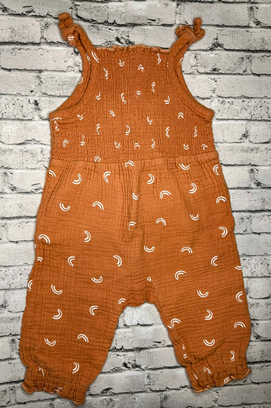 Grayson Mini: Tan Rainbow Jumpsuit- 6/9m