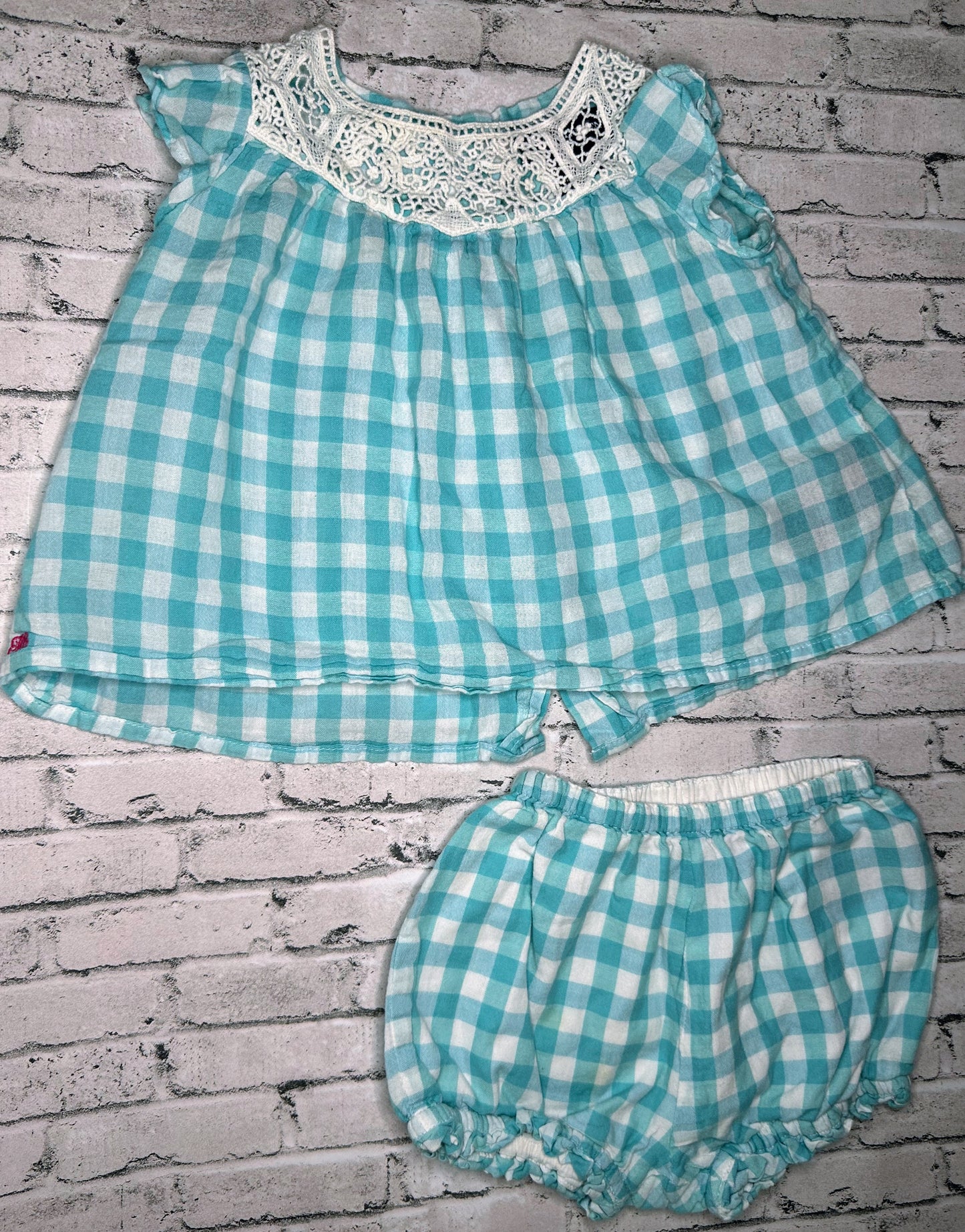 Ralph Lauren: 2pc Blue Plaid Set- 9m