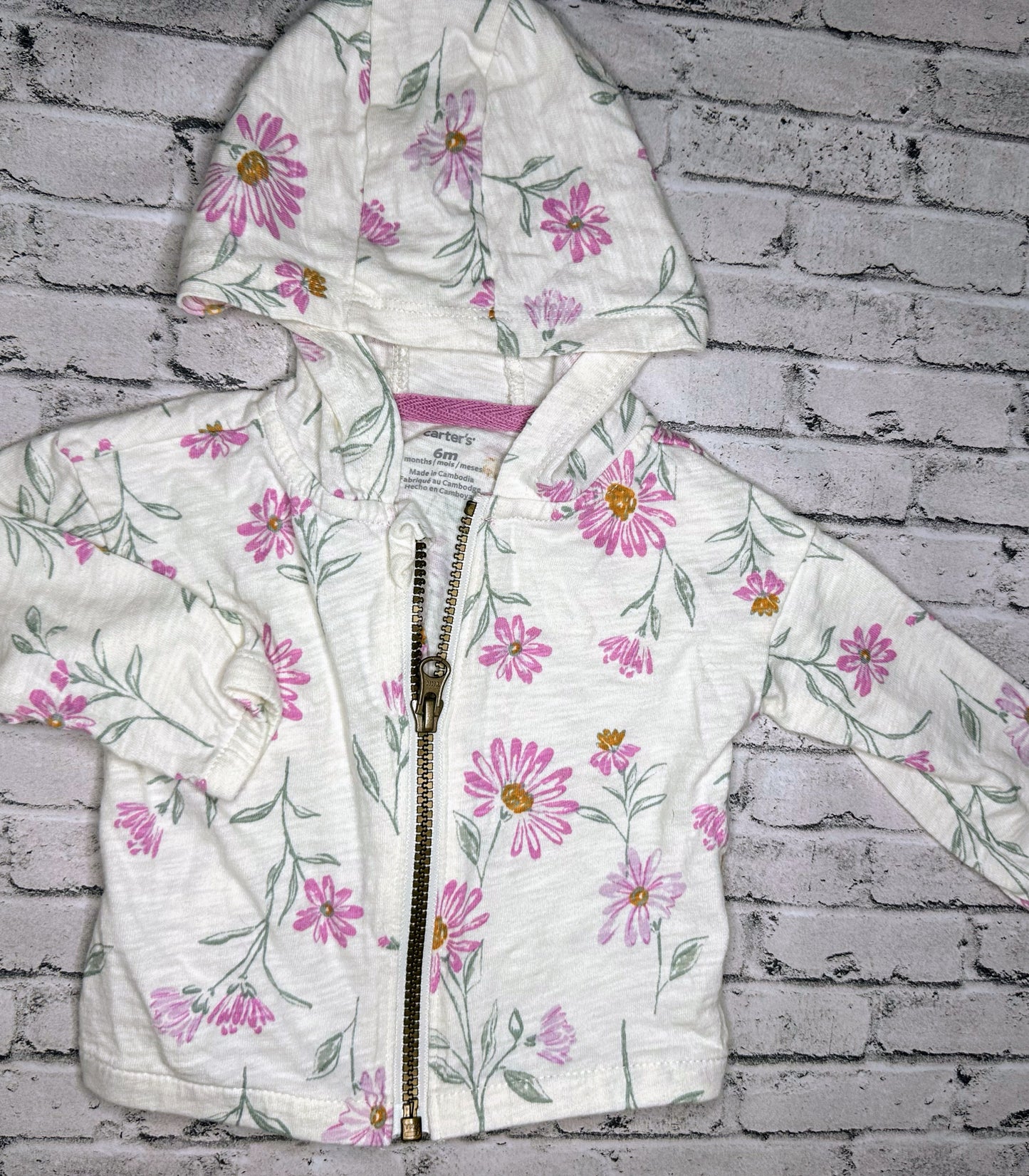 Carter’s: Purple Floral Full Zip- 6m