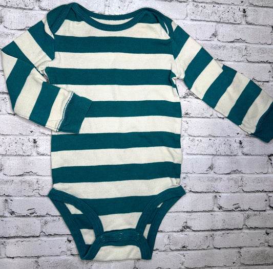 Carter’s: Blue Stripe Bodysuit- 9m