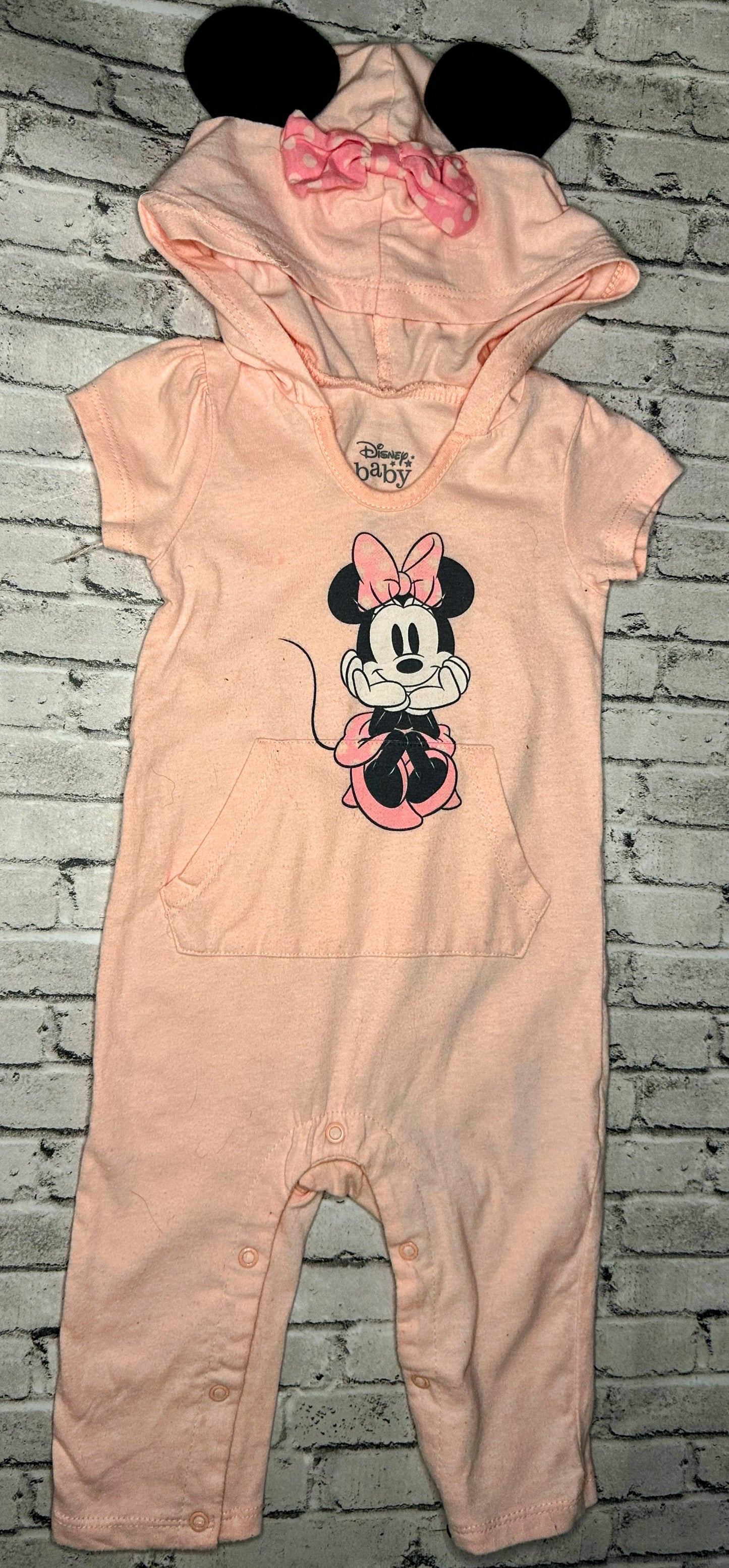 Disney: Minnie Mouse Jumpsuit + Ears- 6/9m