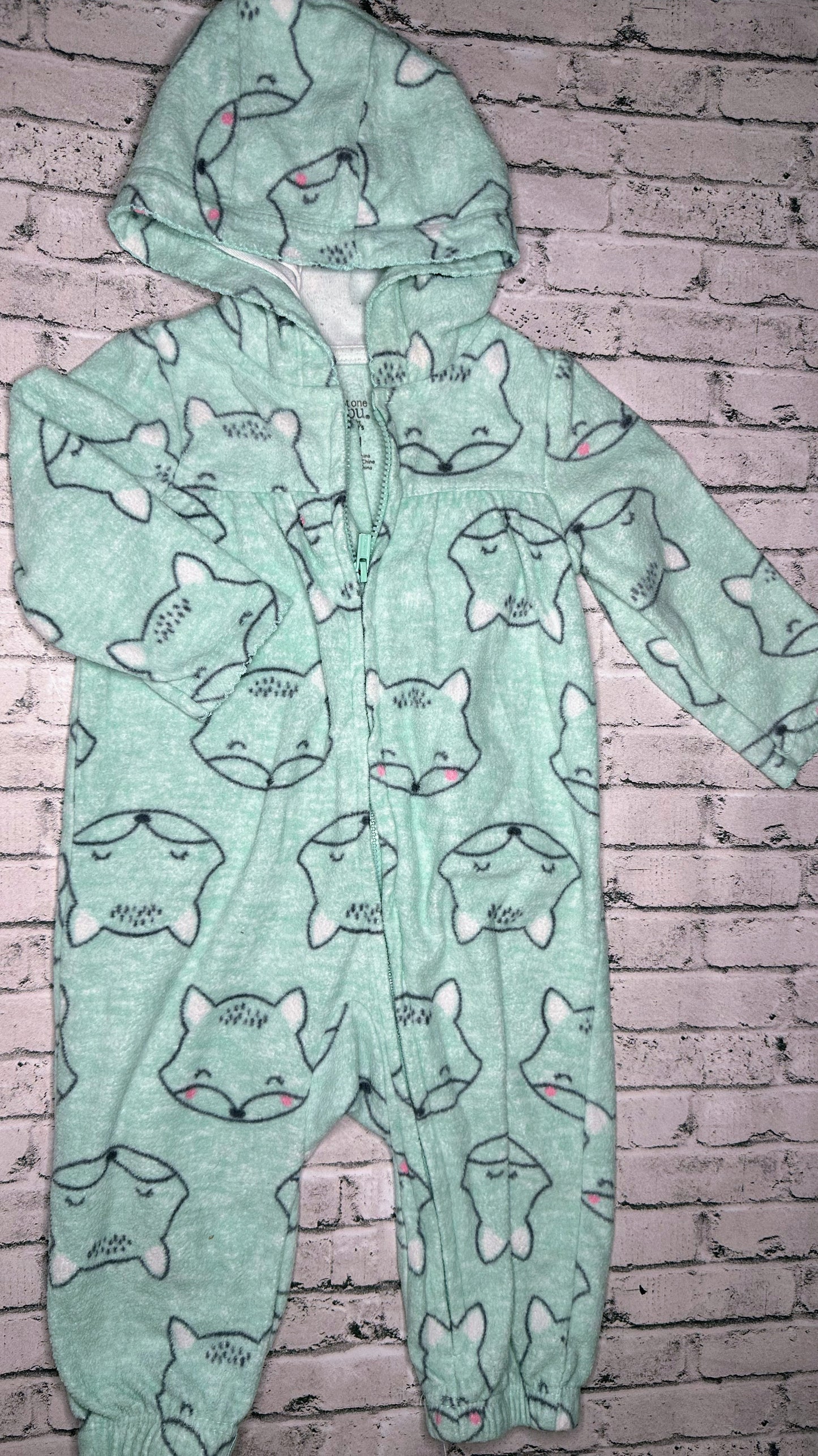 Just One You: Fleece Fox Jumpsuit- 6m