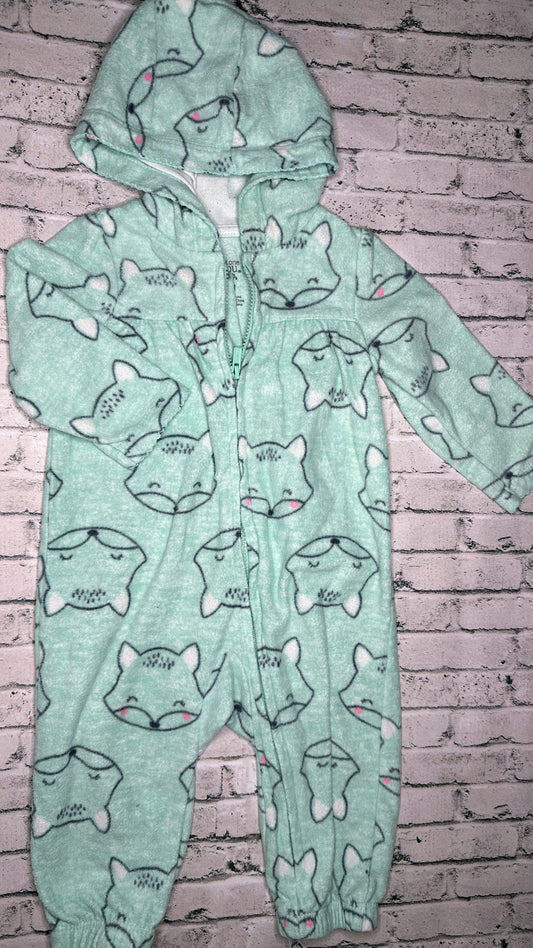 Just One You: Fleece Fox Jumpsuit- 6m