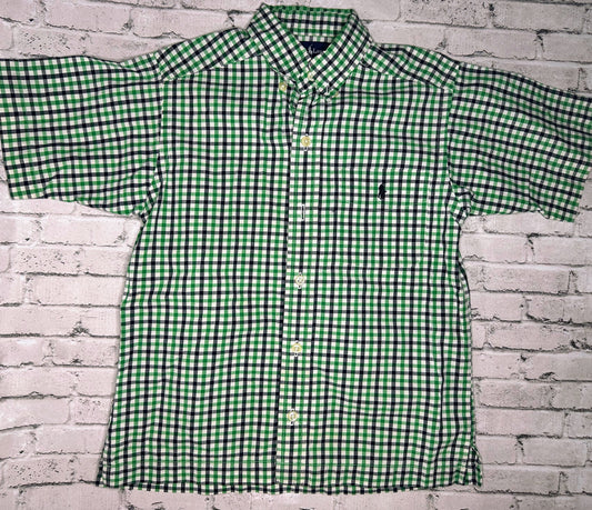 Ralph Lauren: Green Checker Button Up- 5