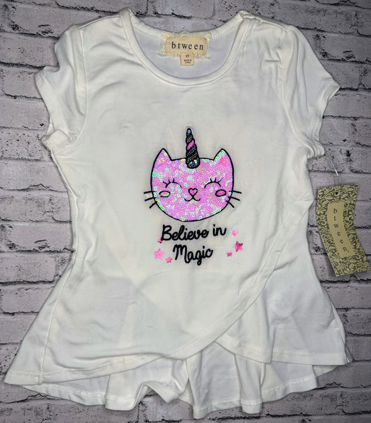 Btween: “Believe in Magic” Ruffle Tee - 2T NEW!