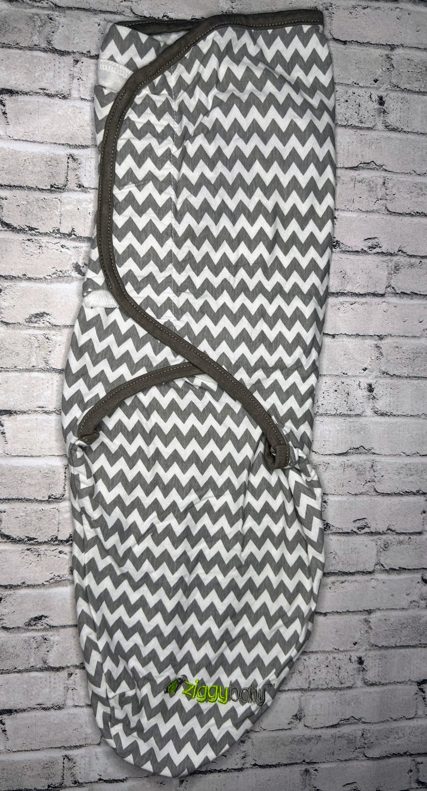 Ziggy Baby: Gray Chevron Velcro Swaddle- SM/MD