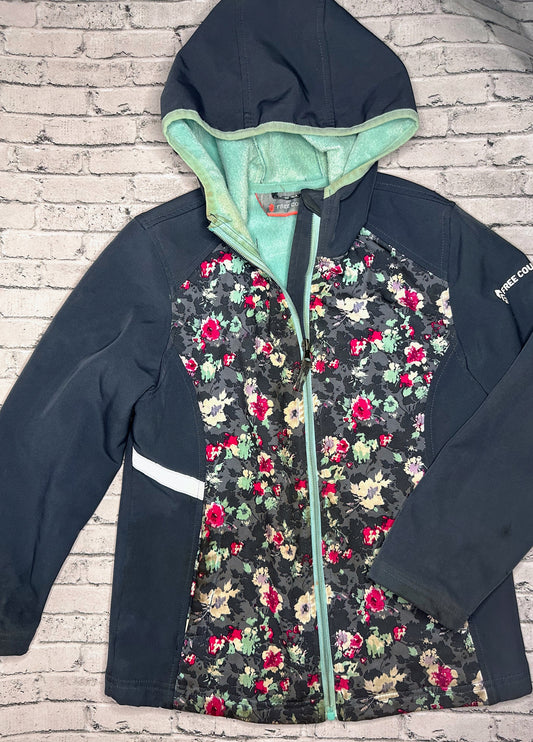 Free Country: Gray Floral Fall Jacket - 7/8