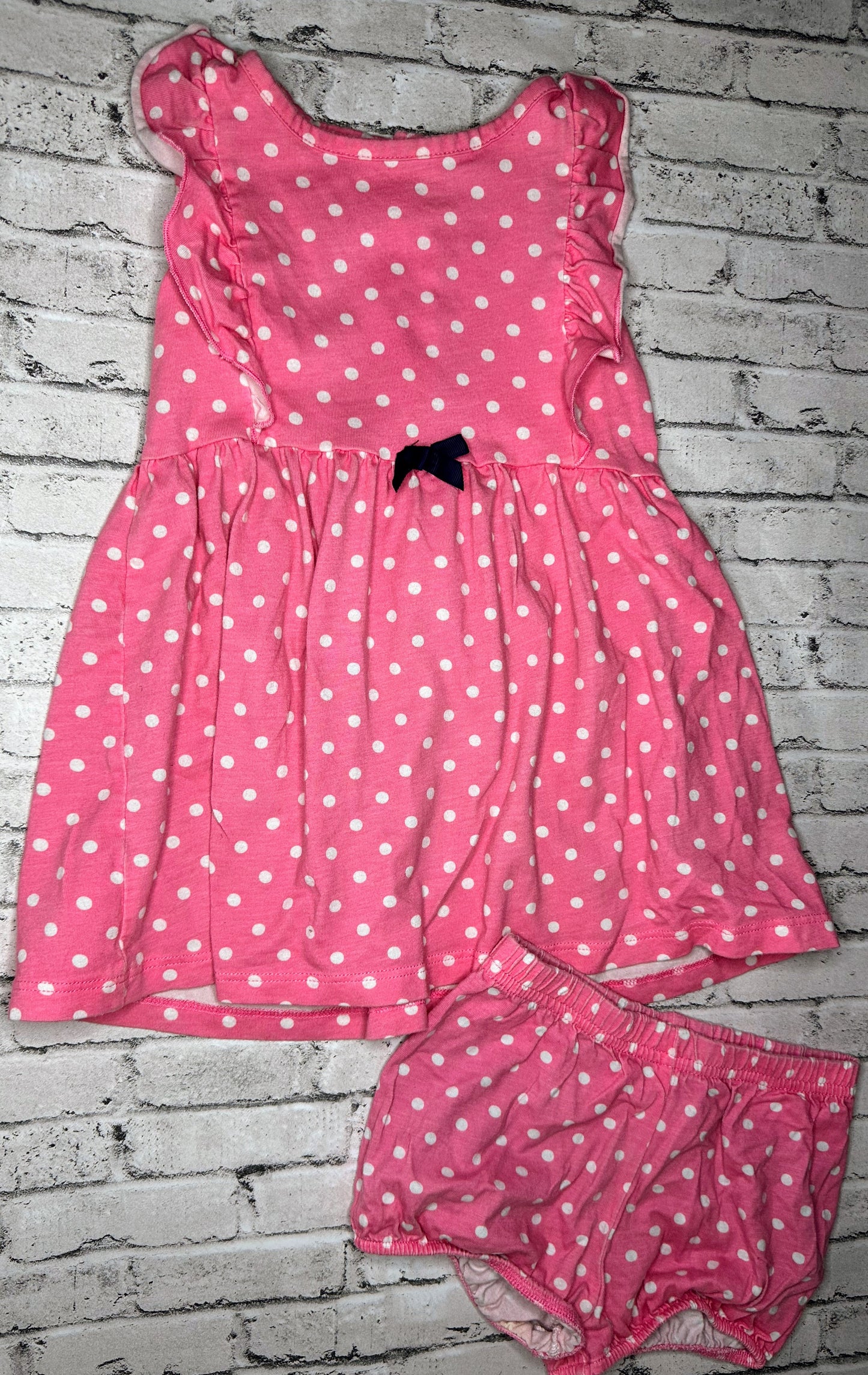 Carter’s: Pink Polk-A-Dot Dress+ Bloomer - 18m