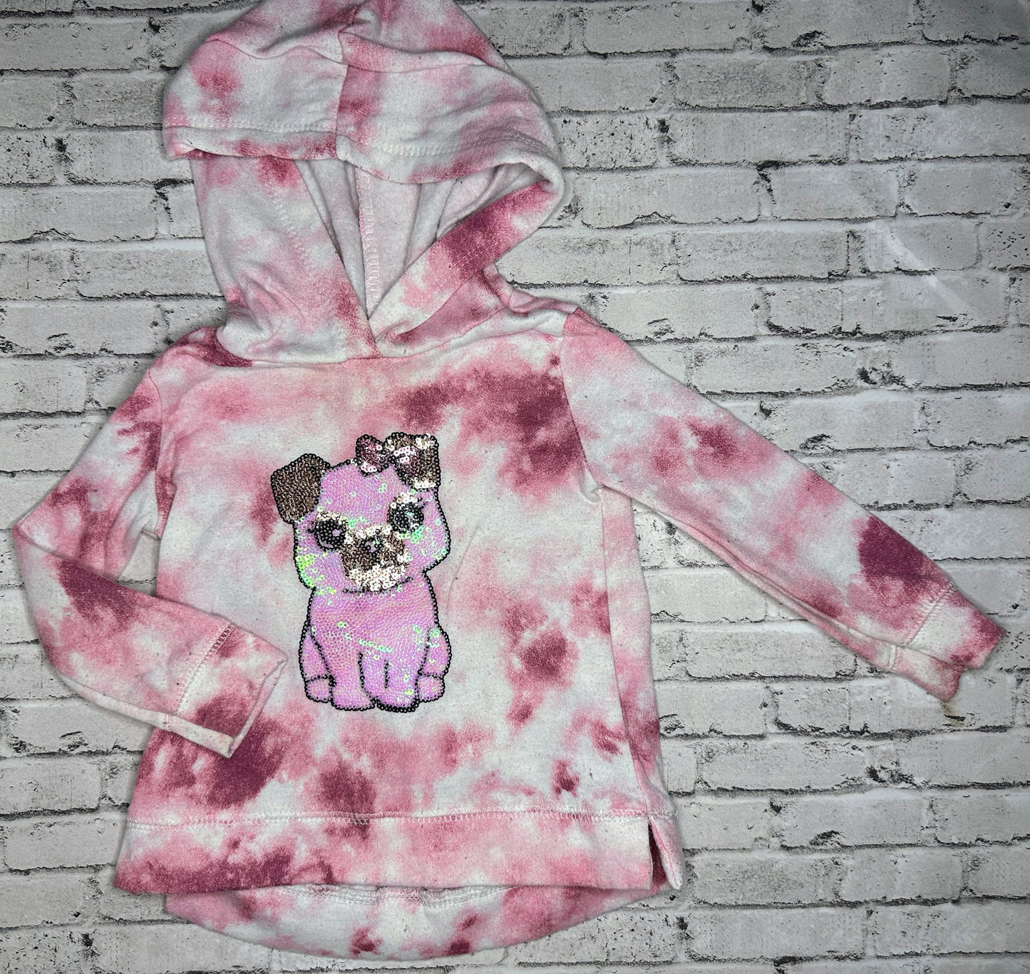 Btween: Tie Dye Sparkle Pup Hoodie - 18m