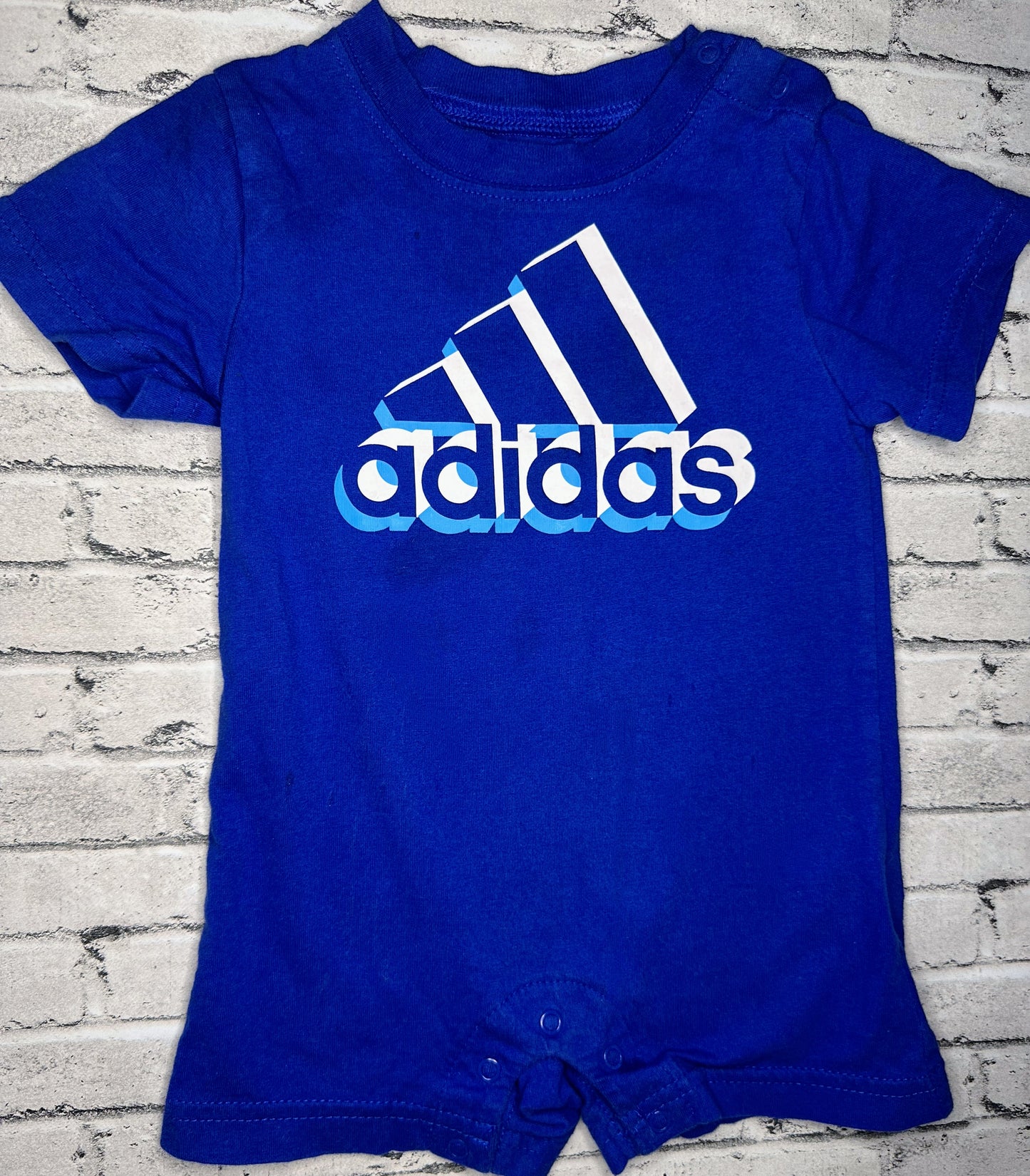 Adidas: Blue Romper- 6m