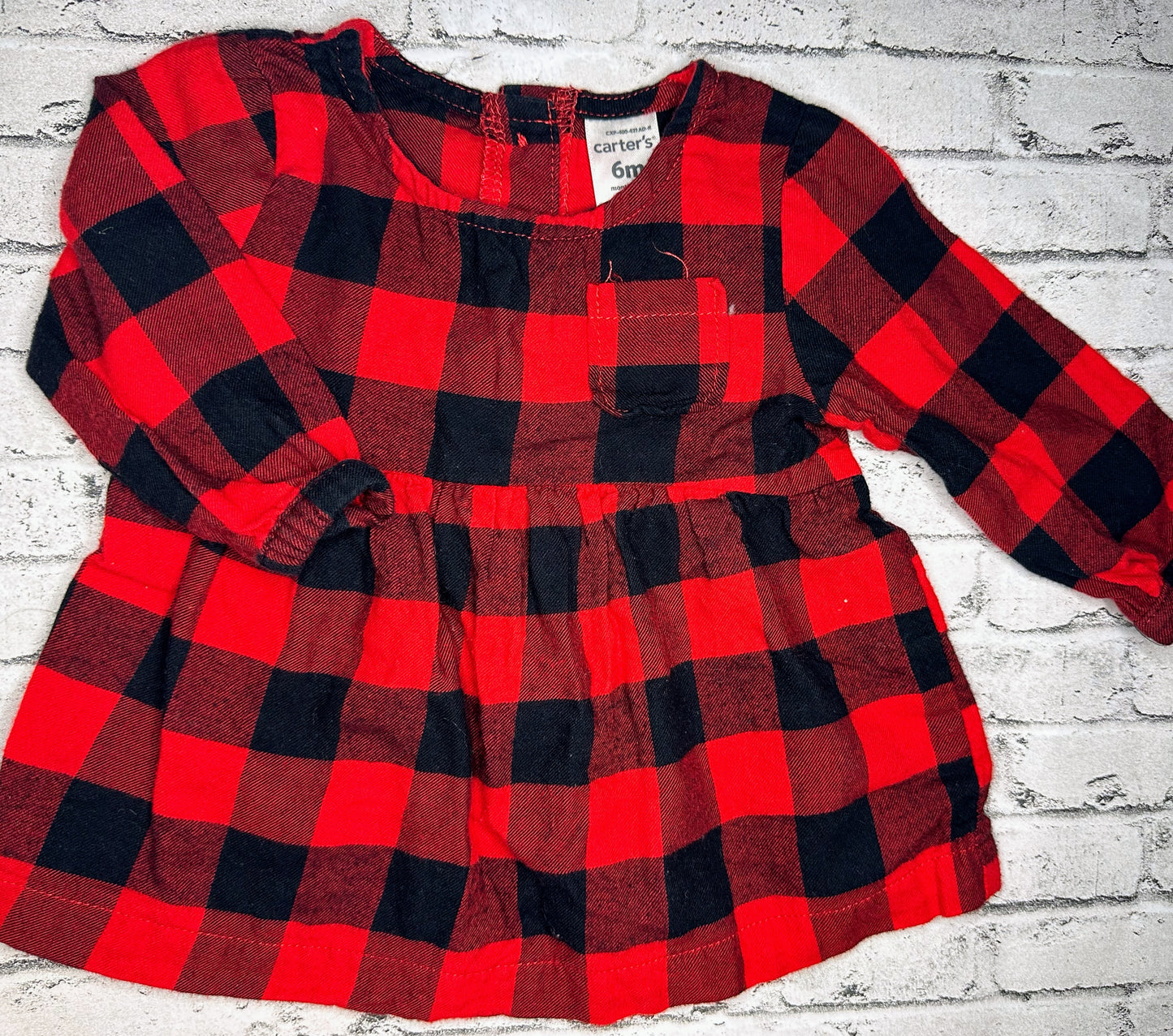 Carter’s: Red Plaid Peplum Top- 6m