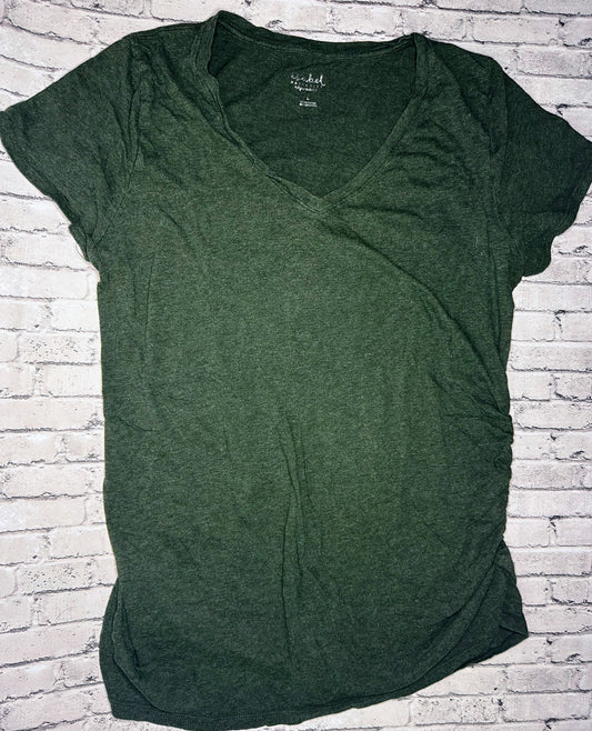 Isabelle Maternity: Olive Maternity Tee- Large