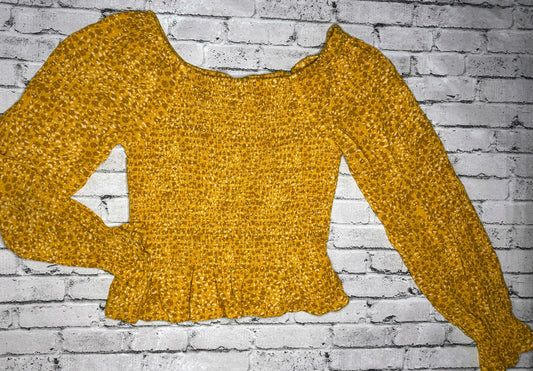 Colorful Planet: Yellow Ripped Crop Top- 7/8