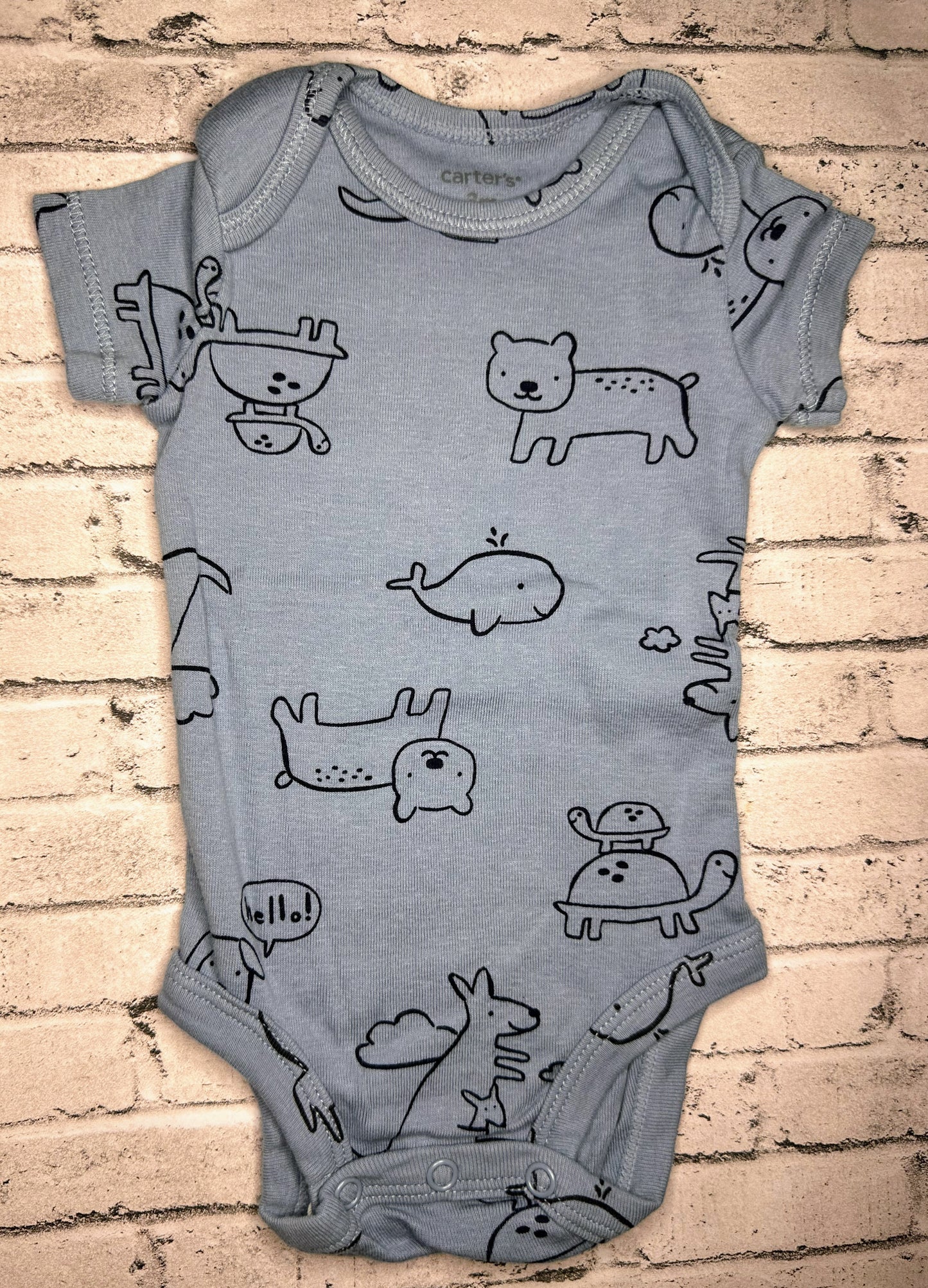 Carter’s: Blue Animal Bodysuit- 3M