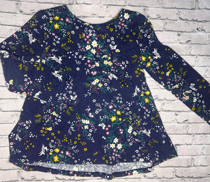 Old Navy: Navy Floral Top- 4T