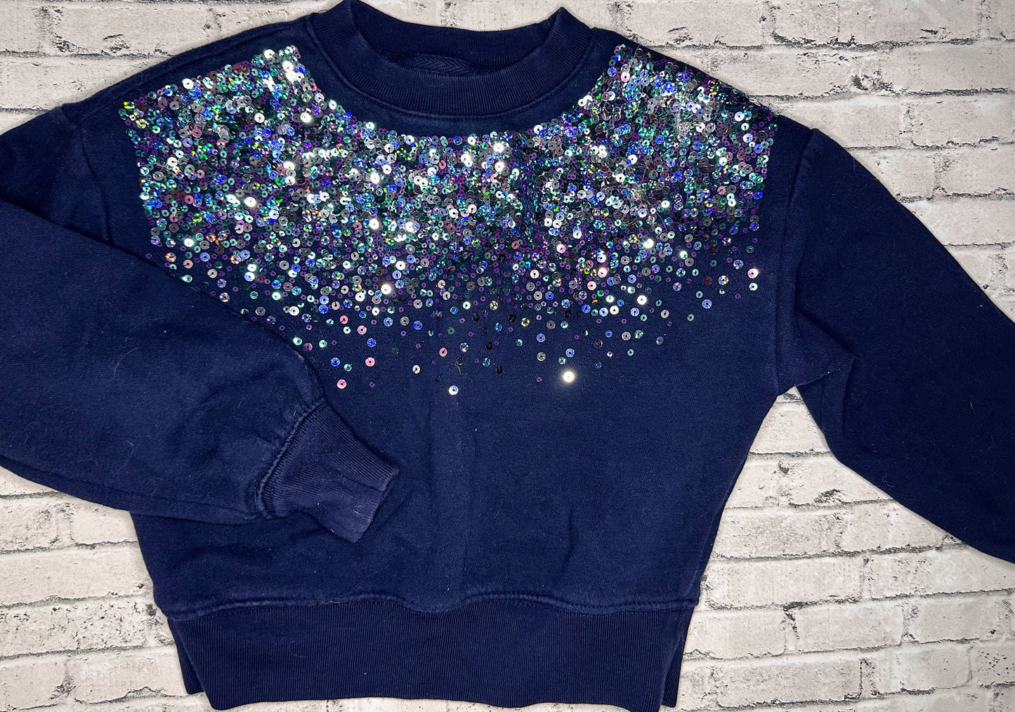 GAP Kids: Navy Shimmer Pullover- 6/7