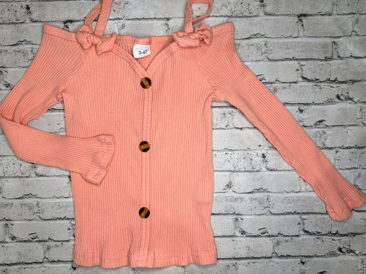 Pink Ribbed Top - 3T/4T