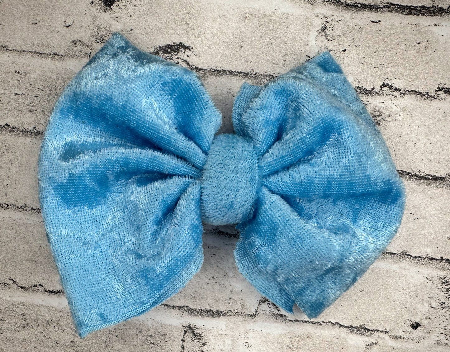 5” Blue Velvet Clip Bow