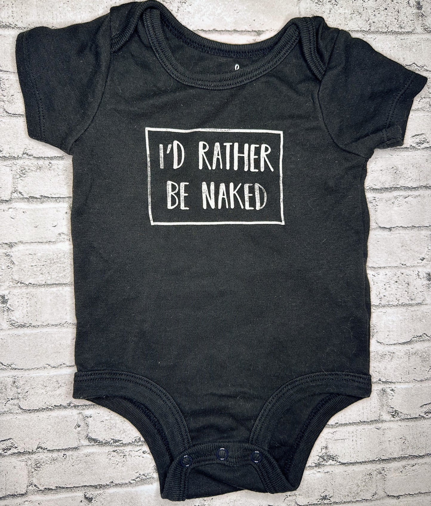 Lullaby: “I’d Rather Be Naked” Bodysuit- 6/9m