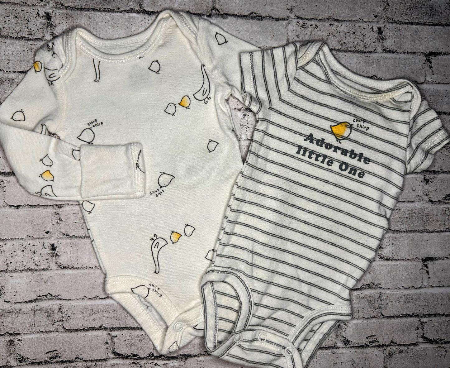 Carter’s: 2pc Chick Bodysuits- Newborn