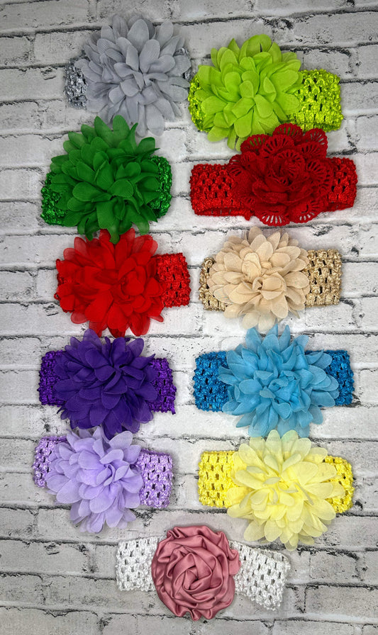 11pc Lace Floral Bows - 3”