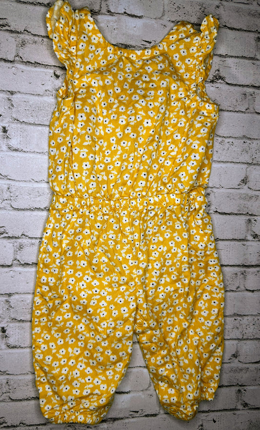 Carter’s: Yellow Floral Jumpsuit- 3M