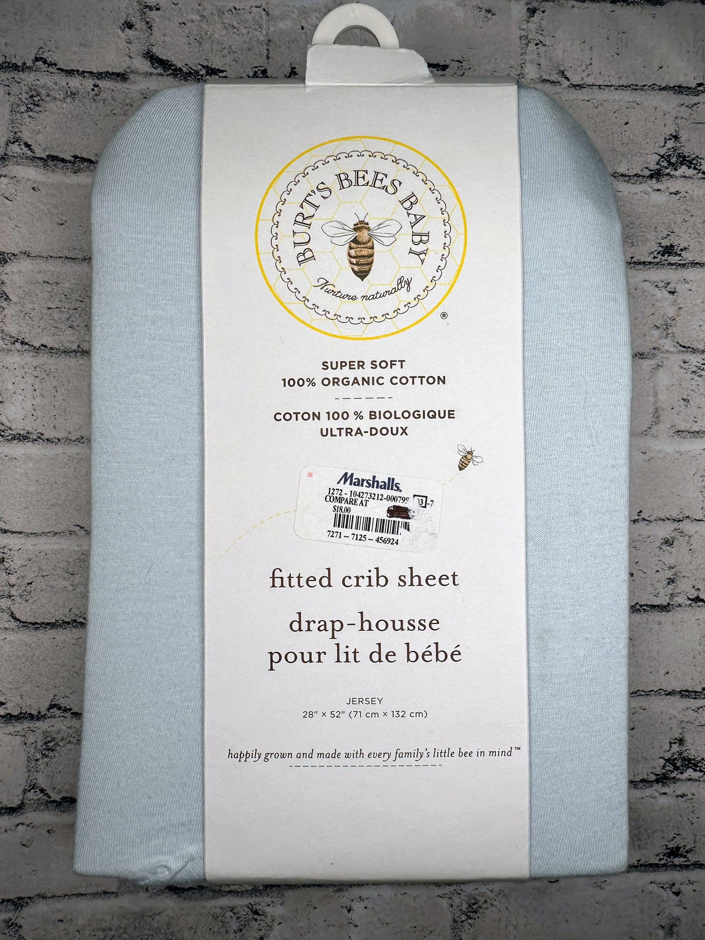 Burt’s Bees Baby: Blue Fitted Crib Sheet - NEW!