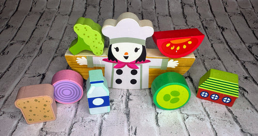 8pc Chef Wooden Toy