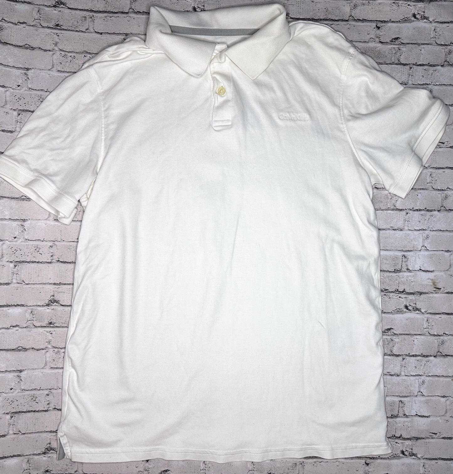 Calvin Klein: White Polo - Adult Small