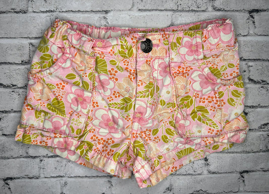 Cherokee: Pink/Green Floral Shorts- 2T