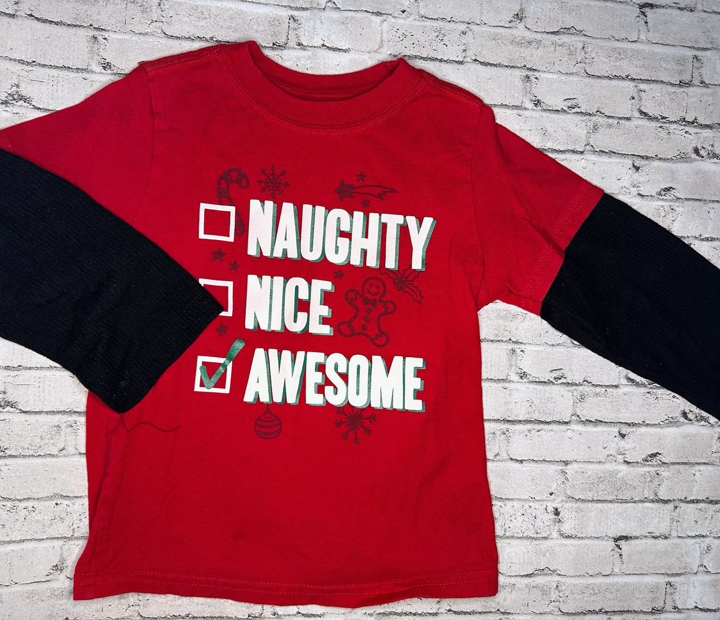 “Naughty, Nice” Graphic Tee- 4T