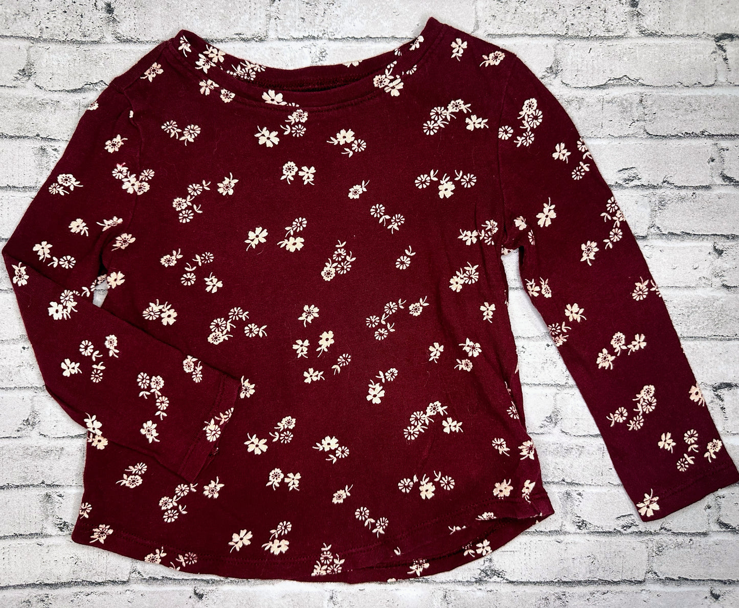 Old Navy: Maroon Floral Top-2T